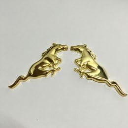 OAN 3D Chrome Emblem Automotive Car, Bike Badges Logo Self Adhesive Sticker (Horse, Gold)