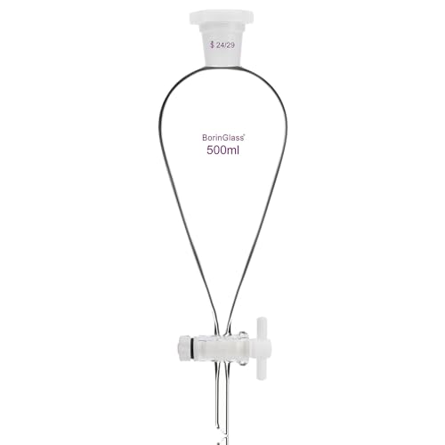 Imagen de BorinGlass Embudo de separación cónico de 500 ml con 24