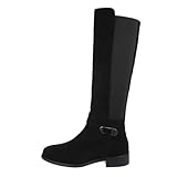  Ital Design Damenschuhe Stiefel Flache Stiefel, 7413-, Kunstleder, Schwarz, Gr. 39