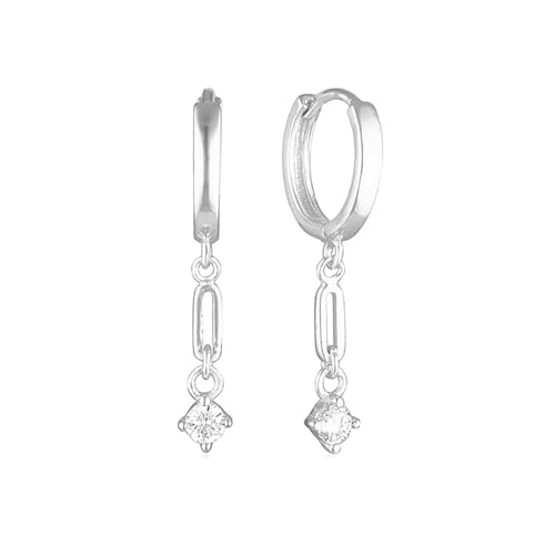 Boucles d'oreilles argent 925 avec pampille zircone le cadeau fantaisie idéal femme