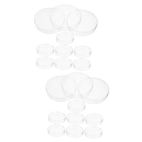 KICHOUSE 2sets Science Supplies Reaction Plate Tissue Culture Dish with Lid Lab Science Experiment Supplies 10pcs*2