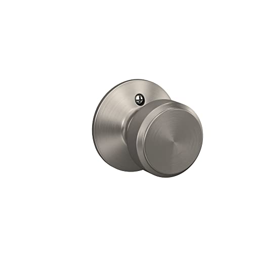 Image of SCHLAGE F10 BWE 619 Bowery Door Knob, Hall & Closet Passage Lock, Satin Nickel (Pack of 4)