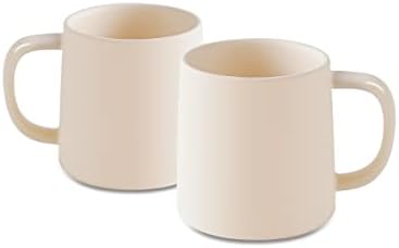 T-WARE Coffee Mug, Ceramic Mug Sets, 16 Oz Coffee Mug Set, Coffee Cup for Office and Home, Set of 2, Beige