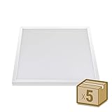 Color de luz: Blanco cálido Pack 5 x Plafones Led 40W Chipled Osram, 60x60 cm, Blanco cálido