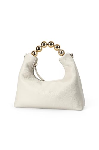 DORIS&JACKY Small Top Handle Clutch Bag for Women Designer Crossbody Purse With Pearl Tote Handle and Chain Strap