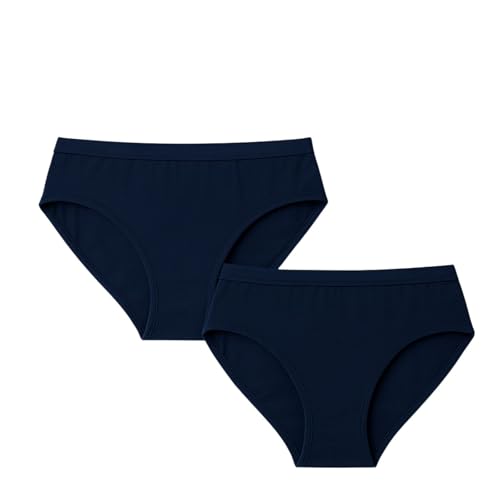 Image of Women's Soft Cotton Mid-Rise Bikini Briefs | Pack of 2 | Seamless Feel | Stretchable & Breathable Everyday Underwear | Comfortable Fit