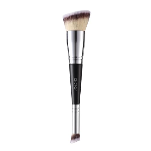 ENERGY Brocha de Base Inclinada 2 en 1 Grande y Pequeña, Brocha Corrector, Brocha Maquillaje Fluido
