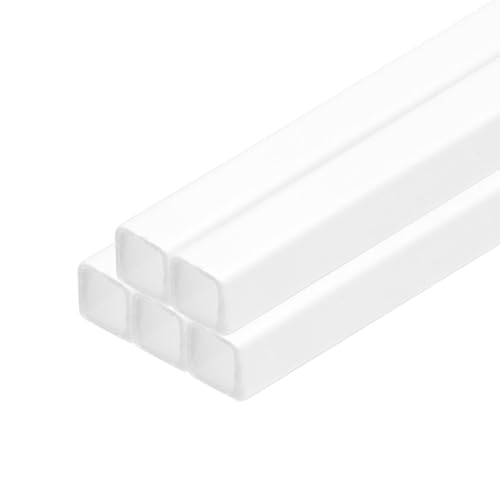 Image of MECCANIXITY 5pcs 20 inch Plastic Model Tube ABS Solid Square Bar 0.2 inchx0.2 inch White Easy Processing for Architectural Model Making DIY
