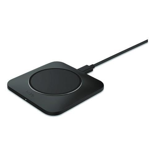 Image of Belkin 15W Wireless Charging Pad, Compact Qi Charger for iPhone, Galaxy | Easy-align non-magnetic design, iPhone, Samsung Galaxy, AirPods Pro compatible, Qi-enabled device charger