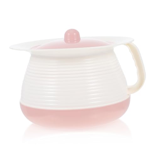 VERDANVERSE ふた付きポータブル痰盂尿盆 高耐久プラスチック製 非滑りハンドル付 高齢者向け家用病院用携帯尿器