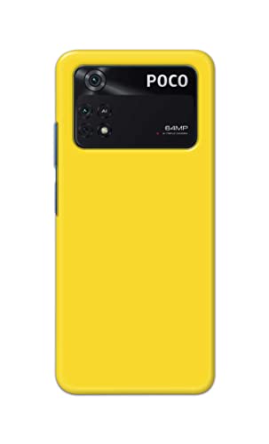 Image of Printed Hard Back Cover Case for Mi Poco M4 Pro 4G Back Cover (Plain Yellow) -1803