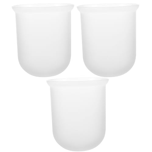 UPKOCH Soporte para Cepillos de Inodoro de Plástico Translúcido 3 Piezas Vaso para Escobilla de Baño Base Estable Accesorio para Limpieza y Organización Baños y Hoteles Reutilizable