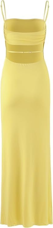 VANCOL Women's Cutout Backless Maxi Dress Sexy Sleeveless Tight Slip Spaghetti Strap Long Dresses - Image 7