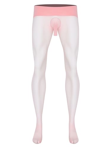 Men's Glossy Ice Silk Compression Tights Nylon Sheer Mesh Sheer Silk Seamless Leggings4