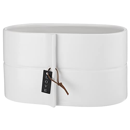 VERDENIA Eliza Blumentopf Überzug Solid Blumentopfüberzug Dekorativer Topf für Pflanzen für Innen aus Keramik Modernes und Zeitloses Design Viele Farben Viele Größen 22x12cm 24916 Weiß Cover