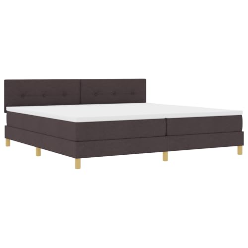 vidaXL Boxspringbett Mit Matratze Dunkelbraun Gepolstert 200X200 cm Modernes Design Stoff Für Erwachsene Knopfgetuftetes Kopfteil Einfache Montage Und Komfort Rahmen Möbel Schlafzimmer vidaXL Boxspringbett Mit Matratze Dunkelbraun Gepolstert 200X200 cm Modernes Design Stoff Für Erwachsene Knopfgetuftetes Kopfteil Einfache Montage Und Komfort Rahmen Möbel Schlafzimmer