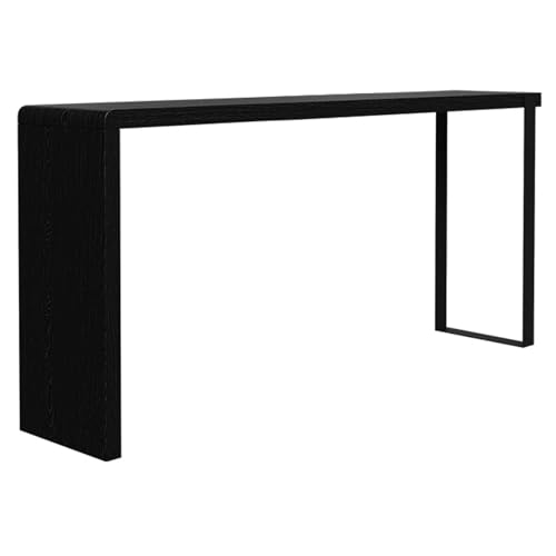 WANGCEPLSD Mesa Alta Bar, Madera de Fresno, Patas de Acero Al Carbono con Capacidad de Carga de 200 Kg, Mesas Auxiliares para Salon para Comedor, Sala de Estar, Cocina(140cm/55in)