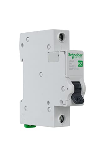 Schneider Electric Easy9 - MCB Miniature Circuit Breaker, 1 Pole, Type B, 6kA Breaking Capacity, 6A, 230V, EZ9F16106