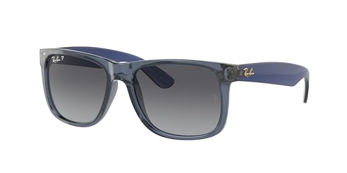 Ray-Ban RB4165 Sunglasses Bundle: RB 4165 JUSTIN 6596T3 Justin Transparent Blue Grey G and Eyewear Cleaning Kit