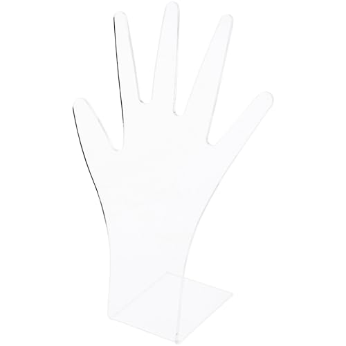 Plymor Flat Clear Acrylic Hand for Jewelry Display, 9.25