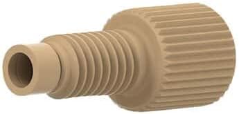 Idex Super Flangeless™ Fitting, One Piece, Natural PEEK, 1/16 (in) OD Tubing, M6 Flat Bottom: 25/PK