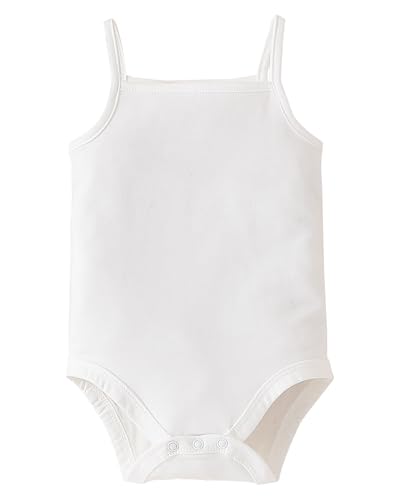 Sleeveless Onsies for Baby Girls' Bodysuits White Cotton Baby Clothes Spaghetti Strap Summer Baby Undershirt