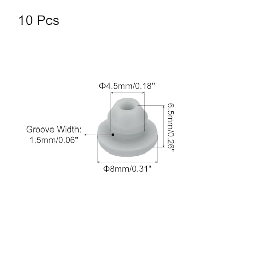 Image of MECCANIXITY 10pcs Silicone Snap in Locking Hole Plugs,4.5mm /0.2 Inch Mounting Diameter Narrow Groove Width 1.5mm Panel Seal Cover Round for Kitchen Bulkheads Waterproof Sealing Plugs Grey