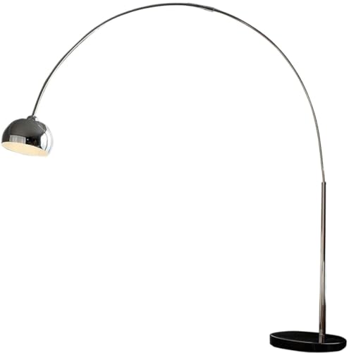 Stehleuchte Big-Deal Deluxe Silberfarben verchromt dimmbar Bogenleuchte