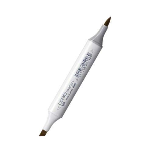 COPIC Sketch Marker Typ E - 89, Pecan, professioneller Pinselmarker, mit einer Super-Brush-Spitze und einer Medium-Broad-Spitze