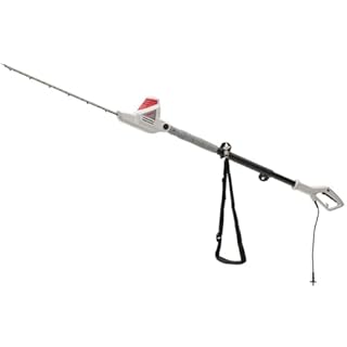 Ikra - Taille Haie Télescopique Filaire 600W - Lame de Coupe 59 cm Coupe 51 cm Taille Haie sur Perche réglable 1.95-2.40 m