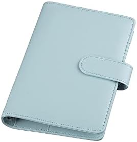 WMLBK A5 Classic Loose Leaf Notebook - Planner Diary,PU Leather Notebook Binder-Personal Agenda Planner Binder,Macaron Colour (Blue)