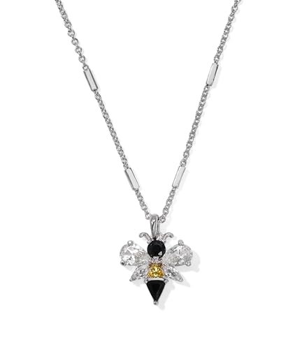 Kendra Scott Womens Bee Short Pendant Necklace Silver Black - Yellow Mix One Size One Size