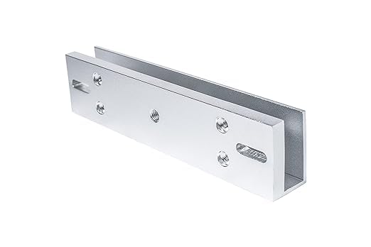 JK VISION U Bracket EM Lock for Frameless Glass Door,Suitable for in/Out Swing Door,for 600lbs EM Lock, Silver Polished Finish, Aluminum Alloy U Bracket for Home/Office/Factory/School, Access Control-image-17