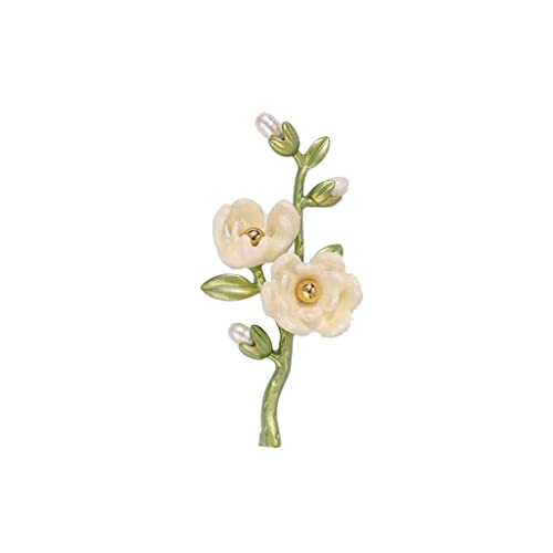 Broche fleur magnolia femme corsage anti-décolleté pour veste costume