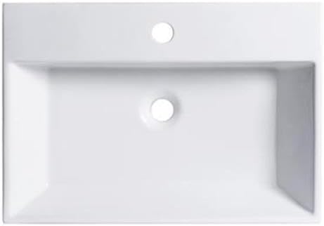 24 x 16.5 in. Rectangular White Ceramic Vessel Bathroom Vessel Sink