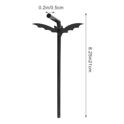 10 pitillos de plástico negro para fiesta de Halloween miniatura 2