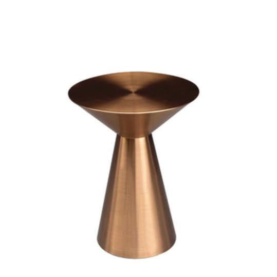 Moderna mesa de café de oro rosa, acero inoxidable cepillado de titanio, mesa auxiliar pequeña para sala de estar, mesa de sofá esquinera de lujo, diseño de luz personalizado para apartamentos