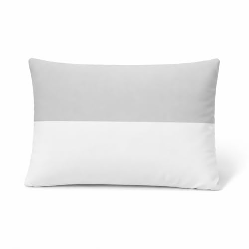 Image of ARLinen Hollow Fiber Sleeping Pillow - Set of 1, Height Adjustable, Soft & Fluffy Comfort, White & Grey, 36x20 Inch with 300g Extra Fiber for Custom Comfort, Pillow Covers Included