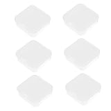 Toyvian 6 Piezas Caja Organizadora Transparente con Tapa Bisagra para Almacenamiento de Pendientes Collares y Uñas Postizas Organizador Pequeño para Joyas y Accesorios de Viaje