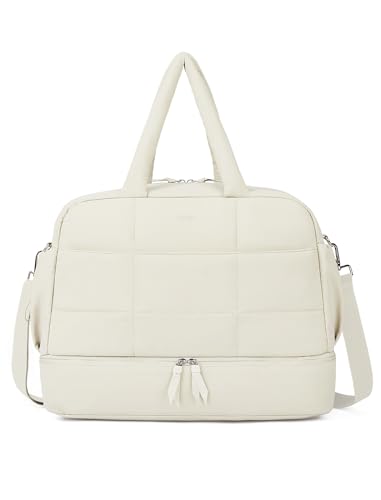 Image of CLUCI Weekender Travel Bag for Women Puffer Tote Bag Carry On Duffle Overnight Bags with Shoe Compartment