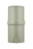 Boroux Kompaktes Wasserfiltersystem aus Edelstahl mit Schwerkraftzufuhr, 4 l mit 2 authentischen schwarzen Fundamenten. Filter | Salbei