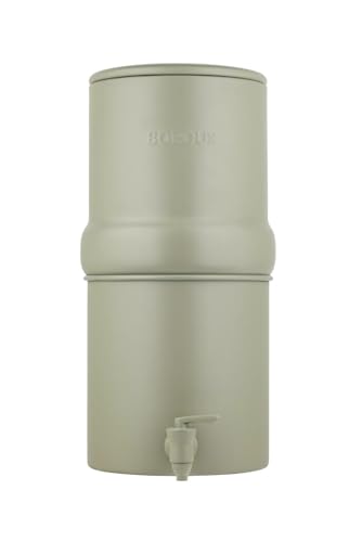 Boroux-Compact-Gravity-Fed-Countertop-Stainless-Steel-Water-Filter-System-18-Gallons-with-2-Authentic-Black-Foundation-Filters-Sage