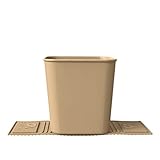Auto Car Vehicle Garbage Can Trash Bin Waste Container Quality Plastic Large, 1 Gallon, 4 Liter (Tan)