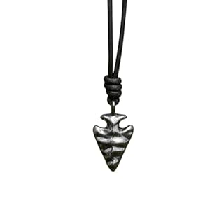 Arrowhead Men Native Necklace – Arrows Jewelry, Strength Charm, Spiritual Charm, Protection Pendant, Native American Gifts, Cool Mens Present, Hunt Weapon, Indigenous Accessories (Gunmetal)