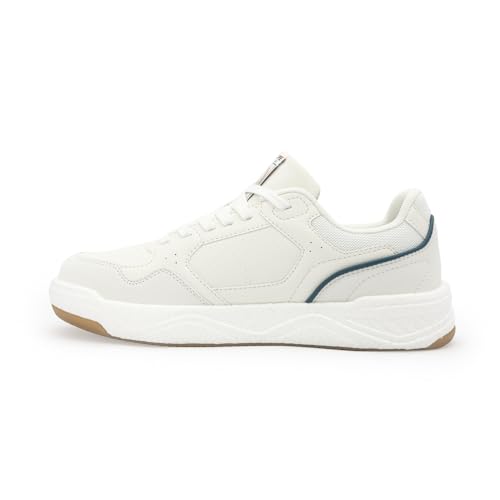 Image of Red Tape Men's Sneakers White Black Pu Mesh Round Toe Lace-Up