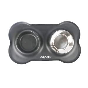 Edipets, Dog Bowls, Cat Dog Feeder, Double Stainless Steel Removable Bowl, Non-Slip Silicone Mat, Non-Skid - Image 4