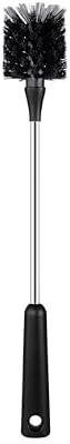 Cepillo para botella de agua, mango de acero inoxidable de 38 cm de largo, limpiador de biberones, cepillo de limpieza de cocina, para tazas, copas de vino, tazas de café, vasos, decantadores de vino,