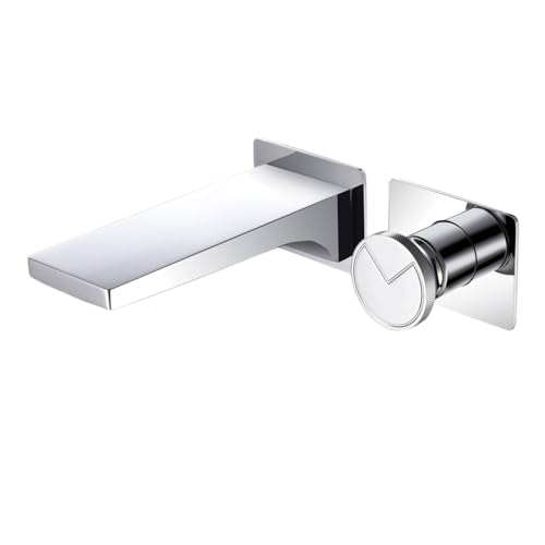 Grifo de baño de pared de lujo Feng Shui en latón con acabado cromado