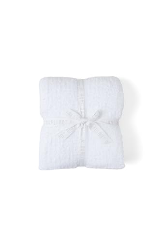 Image of Barefoot Dreams CozyChic Ribbed Throw, White, 54 inchx72 inch