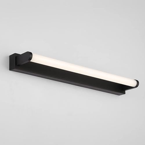 Lampe de miroir LED 12W noire en acrylique pour salle de bain contemporaine